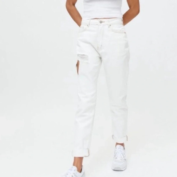 BDG Urban Outfitters UO High Waisted Off White Denim Mom Jeans 28 - Picture 1 of 9